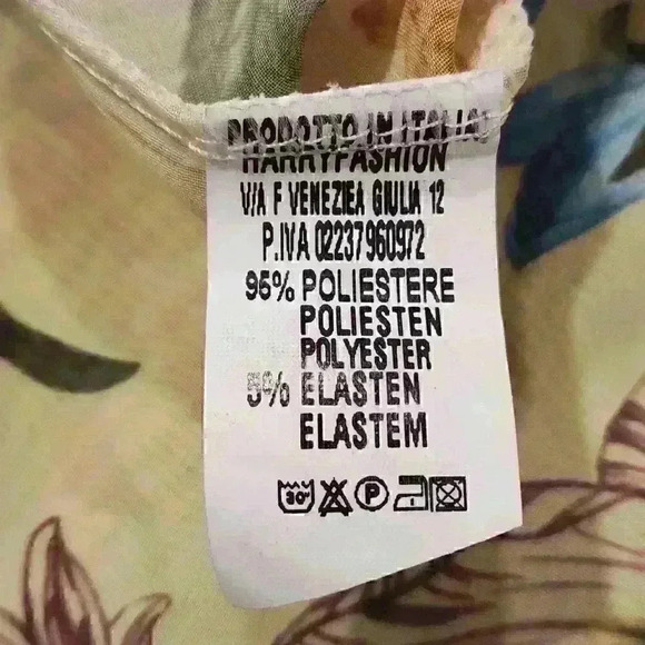 Sheer shaw blouse by J Group Made in Italy Yellow Floral OS - Picture 9 of 10